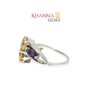 4.90/GM  YELLOW TOPAZ AMETHYST RING Earrings - G0247