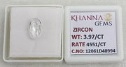 3.97/CT Natural Zircon with Govt. Lab certificate-12061D48994