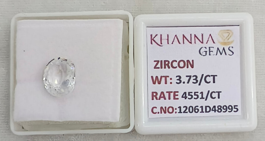3.73/CT Natural Zircon with Govt. Lab certificate-12061D48995