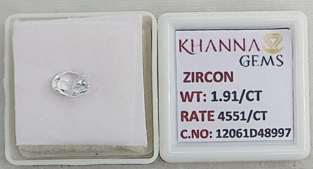 1.91/CT Natural Zircon with Govt. Lab certificate-12061D48997