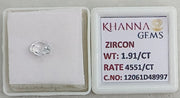 1.91/CT Natural Zircon with Govt. Lab certificate-12061D48997
