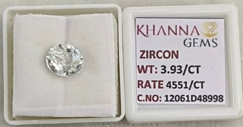 3.93/CT Natural Zircon with Govt. Lab certificate-12061D48998