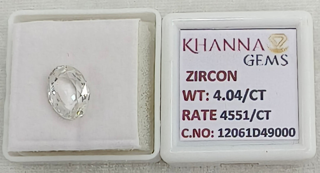 4.04/CT Natural Zircon with Govt. Lab certificate-12061D49000