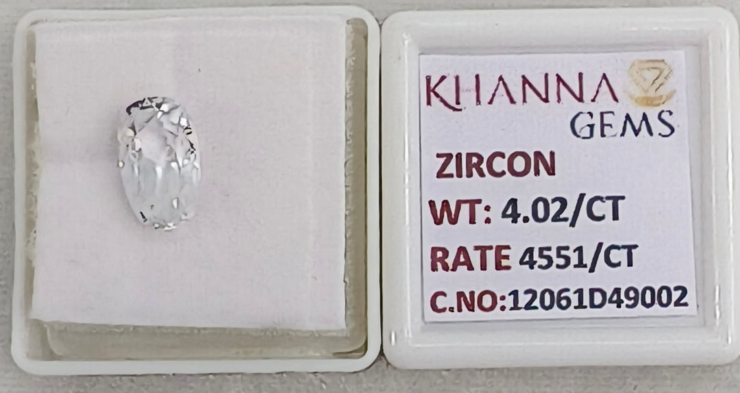 4.02/CT Natural Zircon with Govt. Lab certificate-12061D49002