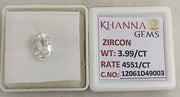 3.99/CT Natural Zircon with Govt. Lab certificate-12061D49003
