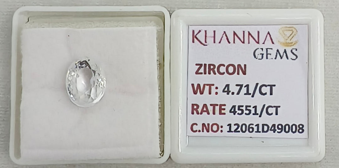 4.71/CT Natural Zircon with Govt. Lab certificate-12061D49008