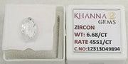 6.68/CT Natural Zircon with Govt. Lab certificate-12313D49894