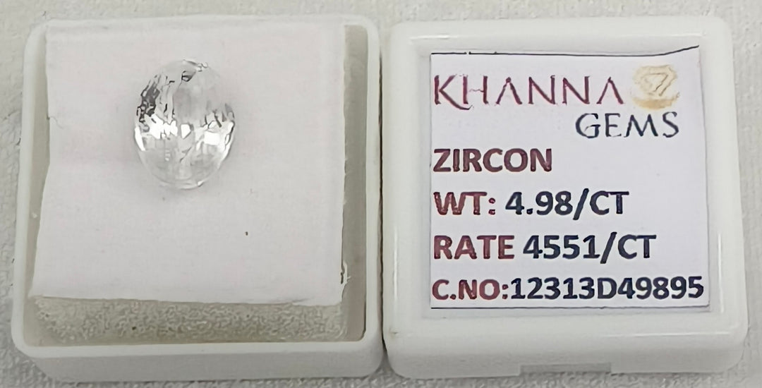 4.98/CT Natural Zircon with Govt. Lab certificate-12313D49895