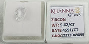 5.62/CT Natural Zircon with Govt. Lab certificate-12313D49899