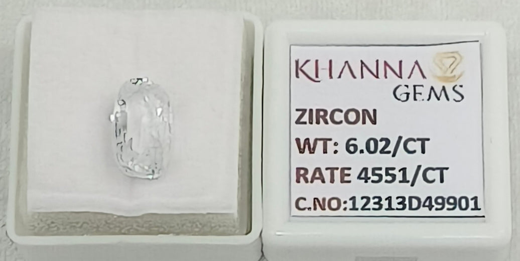 6.02/CT Natural Zircon with Govt. Lab certificate-12313D49901