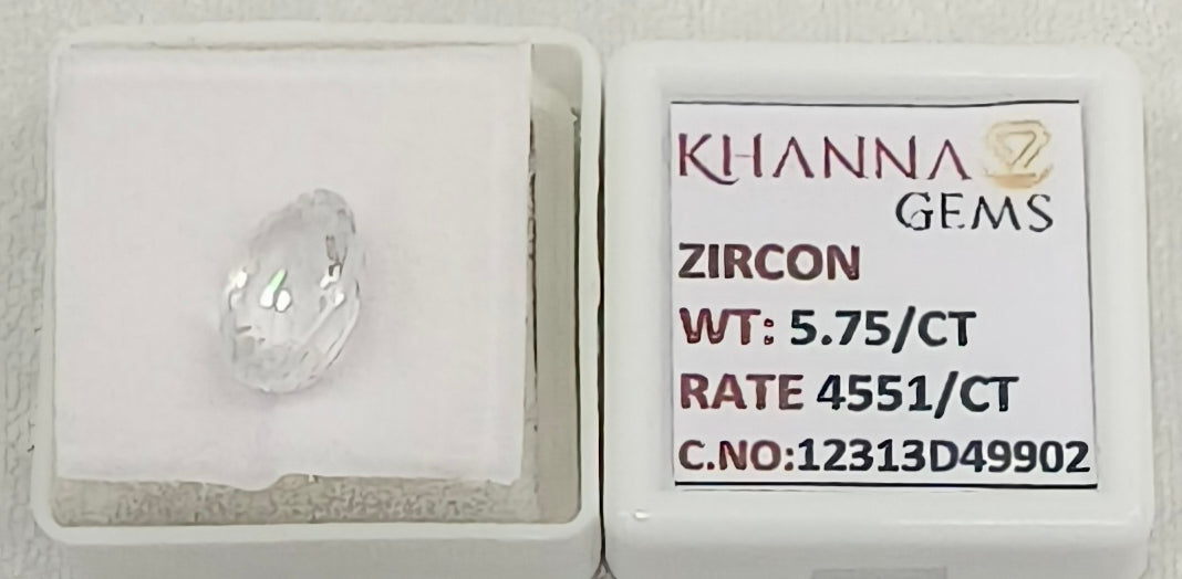 5.75/CT Natural Zircon with Govt. Lab certificate-12313D49902