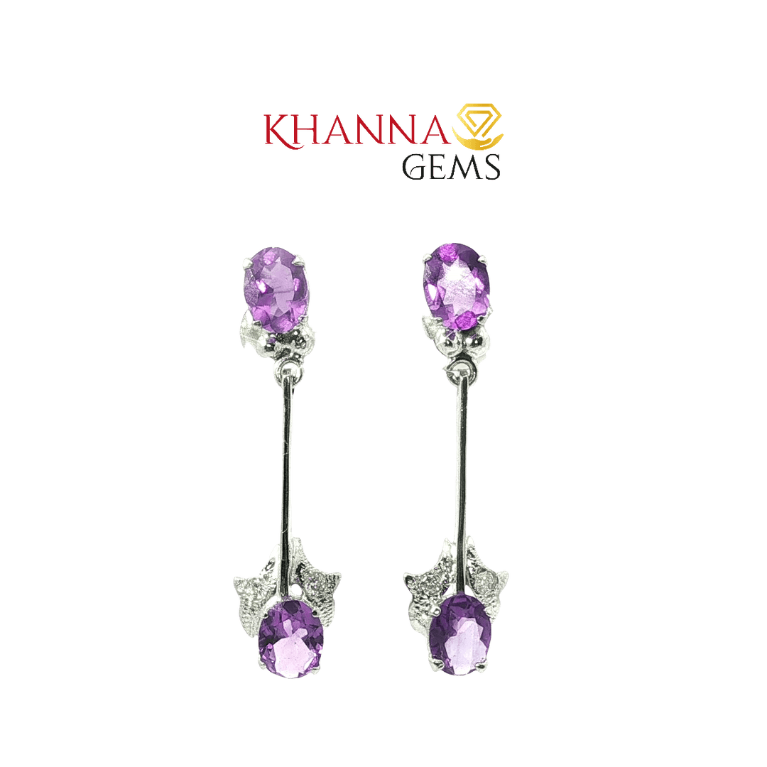 5.40/GM Royal Zircon- Amethyst Earrings - G0033