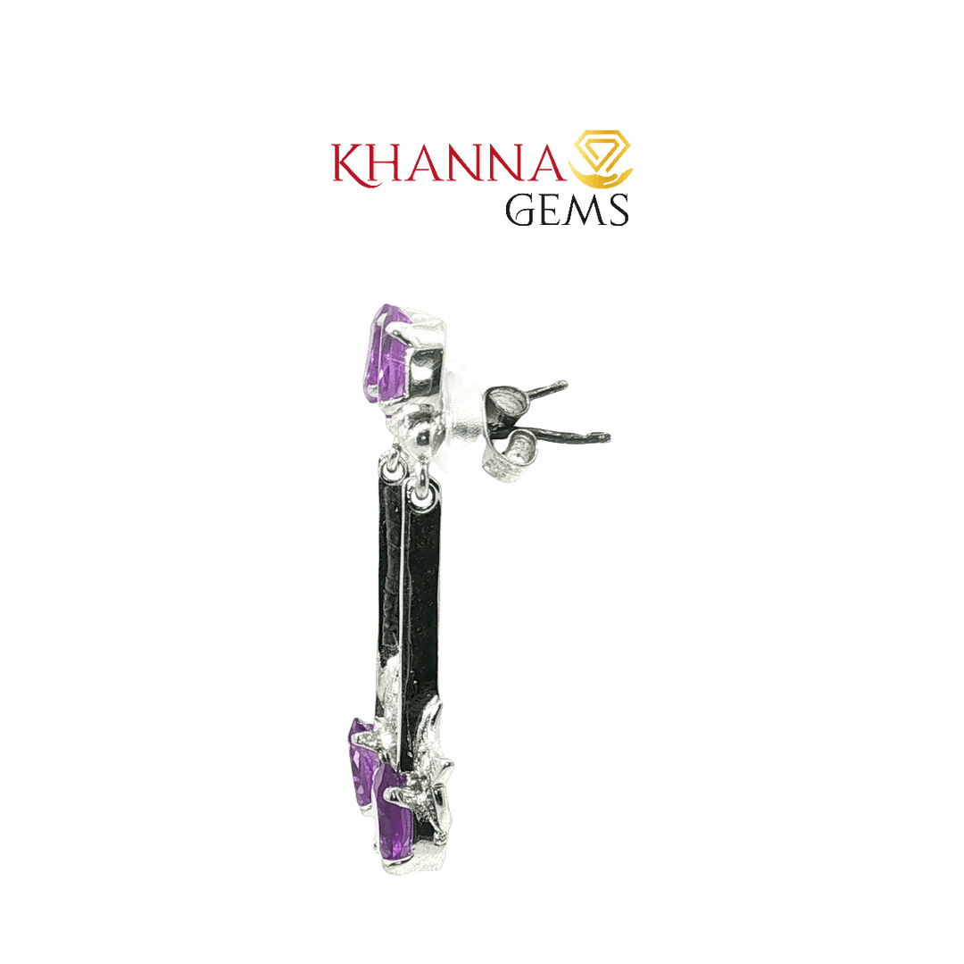 5.40/GM Royal Zircon- Amethyst Earrings - G0033