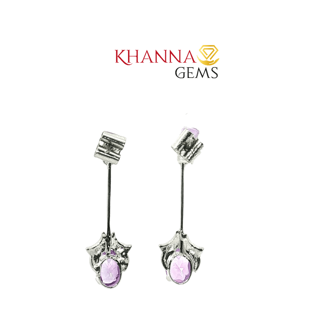 5.40/GM Royal Zircon- Amethyst Earrings - G0033