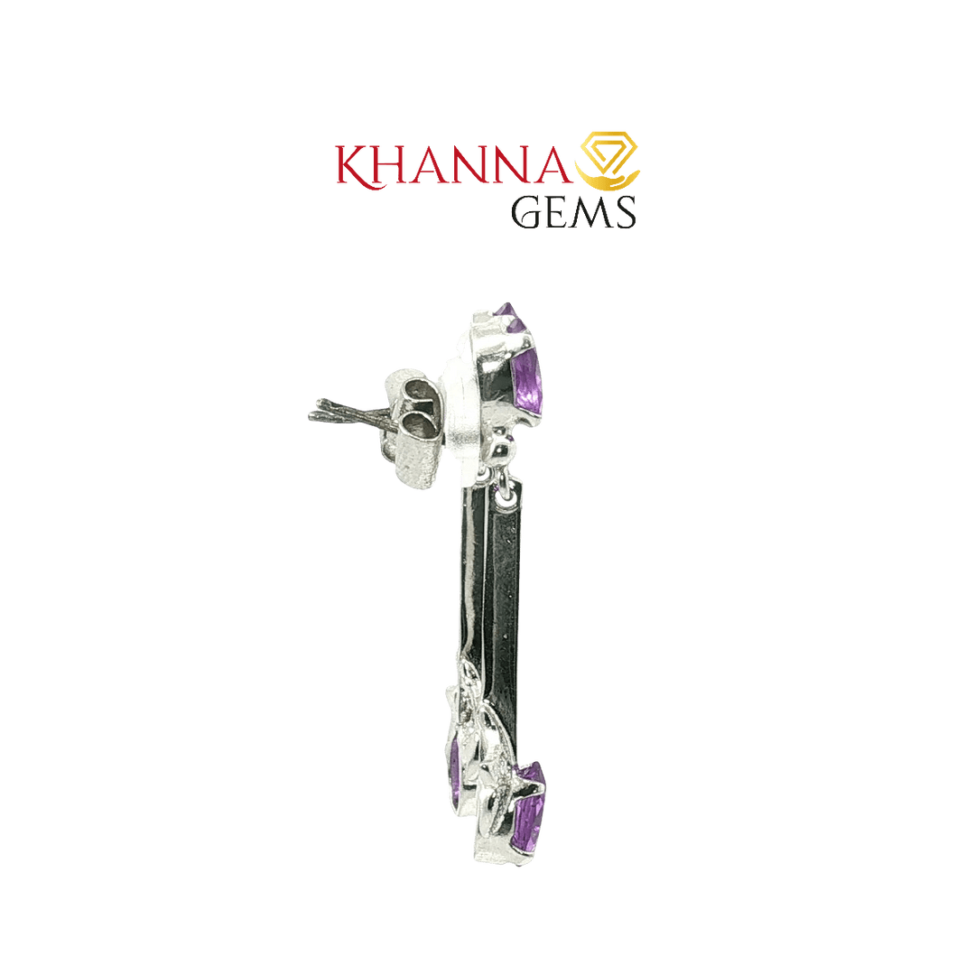 5.40/GM Royal Zircon- Amethyst Earrings - G0033