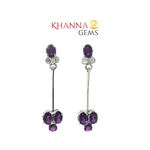 Load image into Gallery viewer, 5.20/GM Royal Zircon Amethyst Earrings - G0034