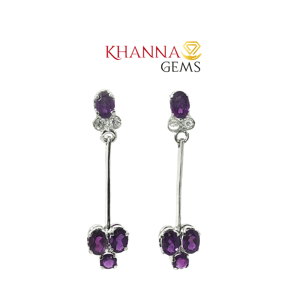 5.20/GM Royal Zircon Amethyst Earrings - G0034