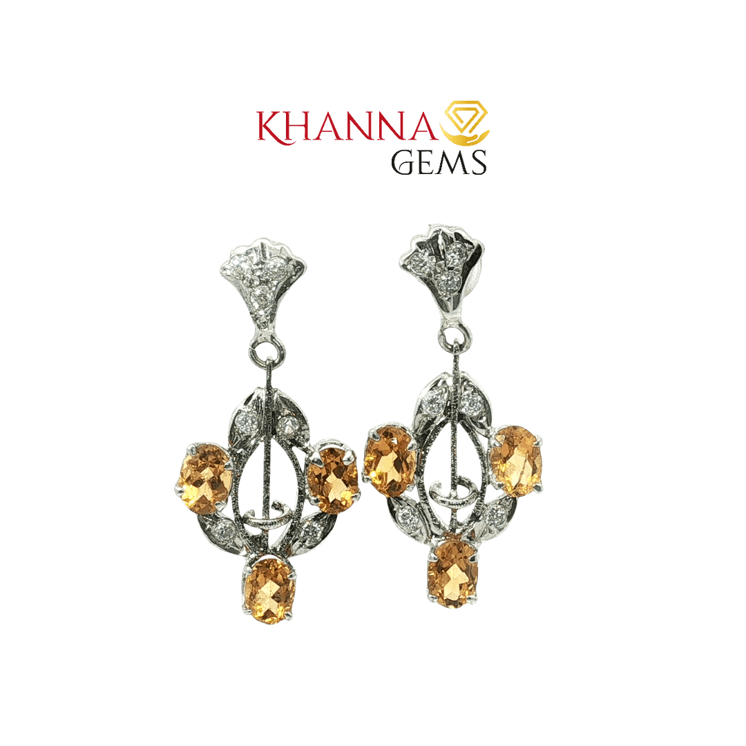8.30/GM Royal Zircon - Citrine Earrings - G0032