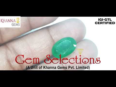 7.61/CT Natural Panna Stone with Govt. Lab Certificate (6771)