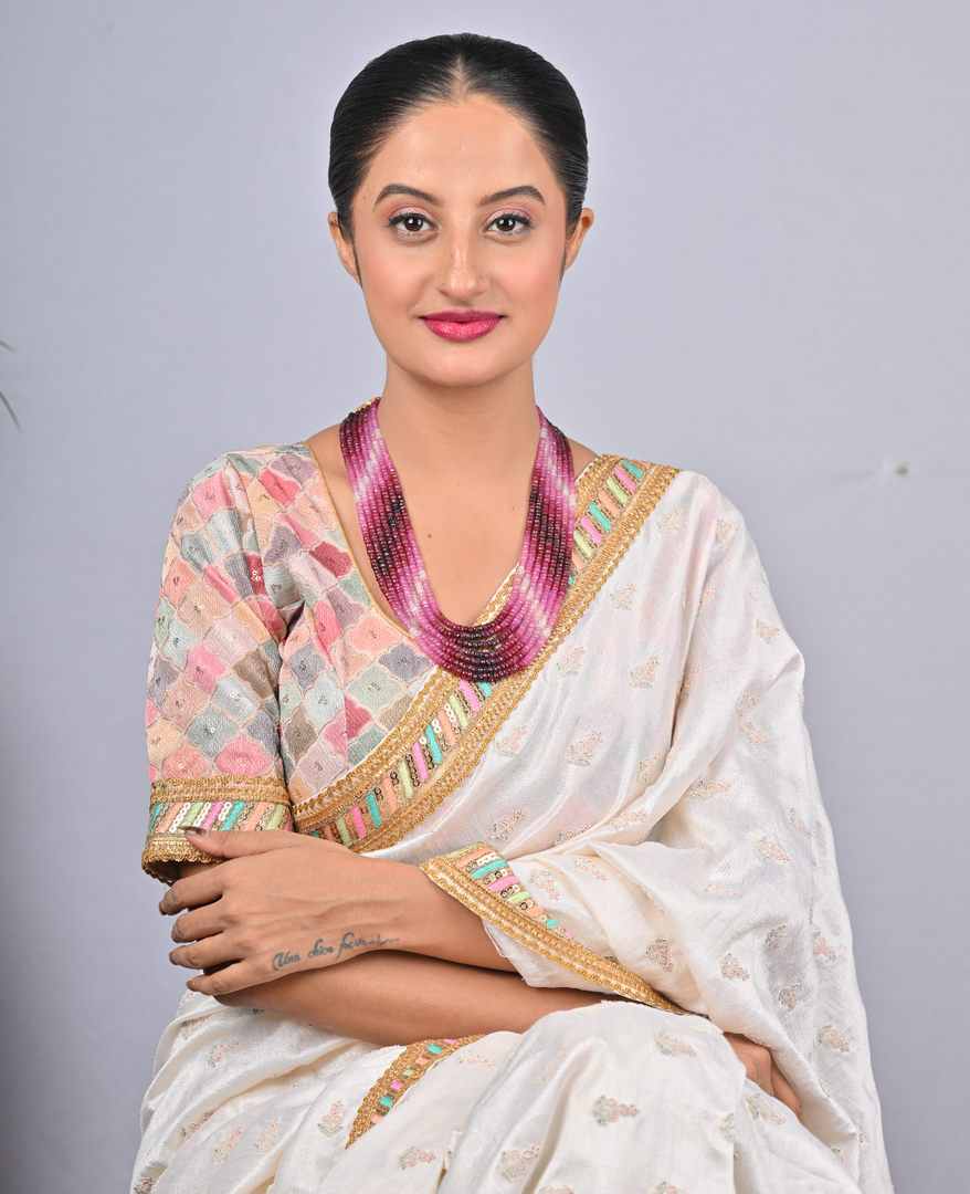 RUBY BEADS  MIX  SEVEN LAYER MALA