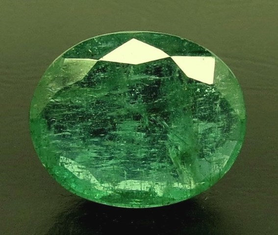 6.64/CT Natural Panna Stone with Govt. Lab Certificate (23310)