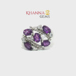 Load and play video in Gallery viewer, 4.50/GM  AMETHYST ZIRCON RING Earrings - G0501