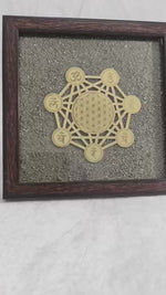 Load and play video in Gallery viewer, SHREE CHAKRA RAW PYRITE FRAME ABHIMANTTRIT
