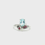 Load and play video in Gallery viewer, 3.05/GM  RUBY BLUE TOPAZ RING Earrings - G0573