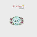 Load and play video in Gallery viewer, 3.94/GM  BLUE TOPAZ RUBY RING Earrings - G0630