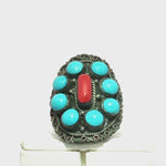 Load and play video in Gallery viewer, 11.90/GM  TURQUOISE CORAL RING Earrings - G00659