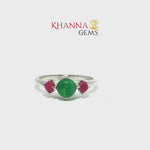 Load and play video in Gallery viewer, 2.41/GM  GREEN ONYX RUBY RING Earrings - G0612