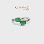 Load and play video in Gallery viewer, 2.71/GM  GREEN ONYX ZIRCON RING Earrings - G0614