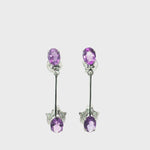Load and play video in Gallery viewer, 5.40/GM Royal Zircon- Amethyst Earrings - G0033