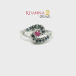 Load and play video in Gallery viewer, 3.86/GM  BLUE SAPPHIRE RUBY RING Earrings - G0595