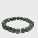 Load and play video in Gallery viewer, Premium Faceted Pyrite 8MM Gemstone Beads – NOO6006