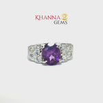 Load and play video in Gallery viewer, 4.59/GM  AMETHYST ZIRCON RING Earrings - G0524
