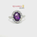 Load and play video in Gallery viewer, 2.86/GM  AMETHYST ZIRCON RING Earrings - G0506