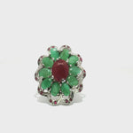 Load and play video in Gallery viewer, 9.83/GM  RUBY EMERALD RING Earrings - G0582