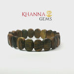 Load and play video in Gallery viewer, Natural Tiger Eye Bracelet (Flat Beads)