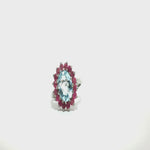 Load and play video in Gallery viewer, 3.31/GM  BLUE TOPAZ RUBY RING Earrings - G0619
