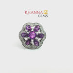 Load and play video in Gallery viewer, 8.67/GM  AMETHYST ZIRCON RING Earrings - G0507