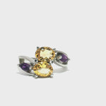 Load and play video in Gallery viewer, 4.90/GM  YELLOW TOPAZ AMETHYST RING Earrings - G0247