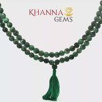 Load and play video in Gallery viewer, NATURAL EMERALD MALA (DARK)