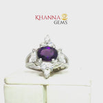 Load and play video in Gallery viewer, 4.60/GM  AMETHYST ZIRCON RING Earrings - G0504