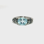 Load and play video in Gallery viewer, 3.90/GM  BLUE TOPAZ ONYX RING Earrings - G0690