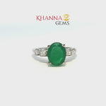 Load and play video in Gallery viewer, 3.39/GM  GREEN ONYX ZIRCON RING Earrings - G0609