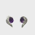 Load and play video in Gallery viewer, 11.50/GM Royal Amethyst- Onyx Earrings - G0045