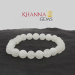 Load and play video in Gallery viewer, Natural White Snow Jade Bracelet
