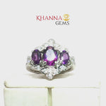 Load and play video in Gallery viewer, 5.20/GM  AMETHYST ZIRCON RING Earrings - G0509