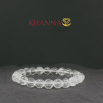 Load and play video in Gallery viewer, Natural White Quartz Bracelet (Faceted Beads)
